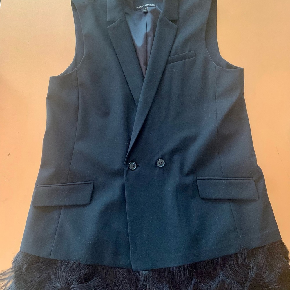 BR Fringed black vest